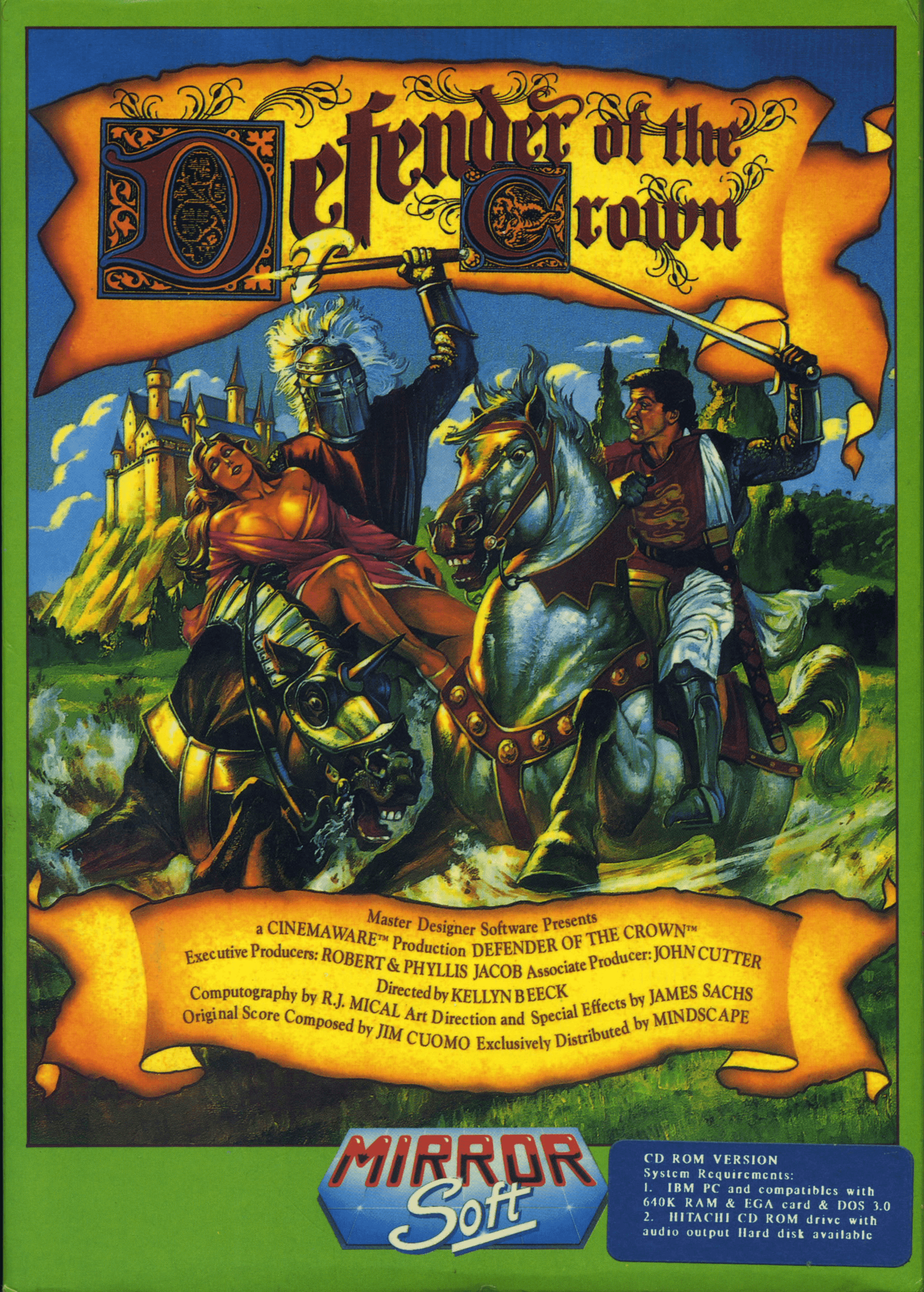 Defender of the Crown CD-ROM, Mindscape, Inc. 1987 cover art