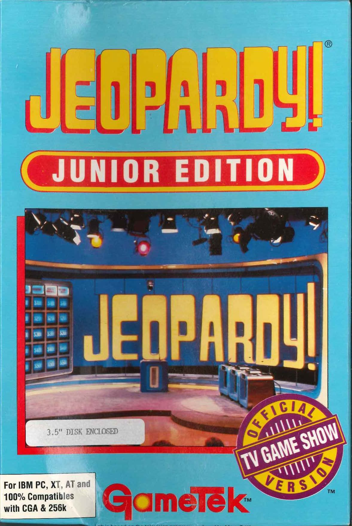 Jeopardy! New Junior Edition, ShareData, Inc. 1989 cover art