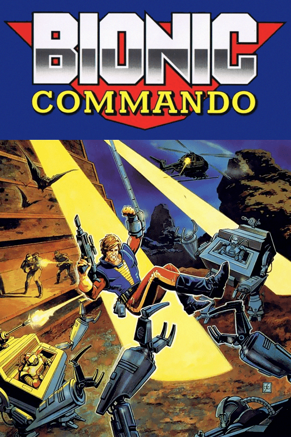 Bionic Commando, Capcom U.S.A., Inc. 1988 cover art