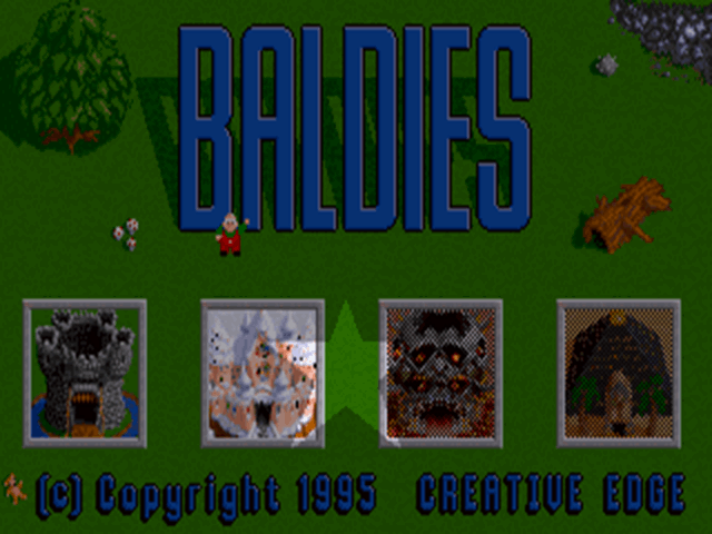 A swarm of Baldies gathering near an enemy hairy building