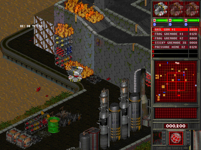 Squad interface showing mech upgrades and weapons menu