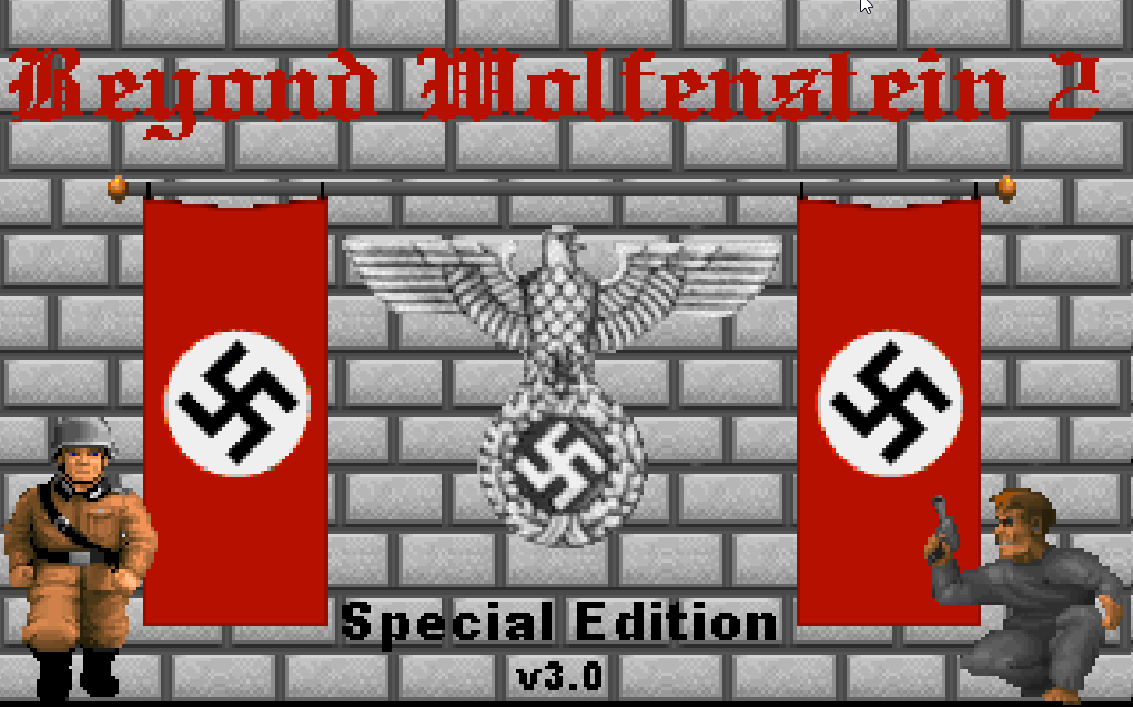 Shootout in Beyond Wolfenstein 2 with weapon drops on floor