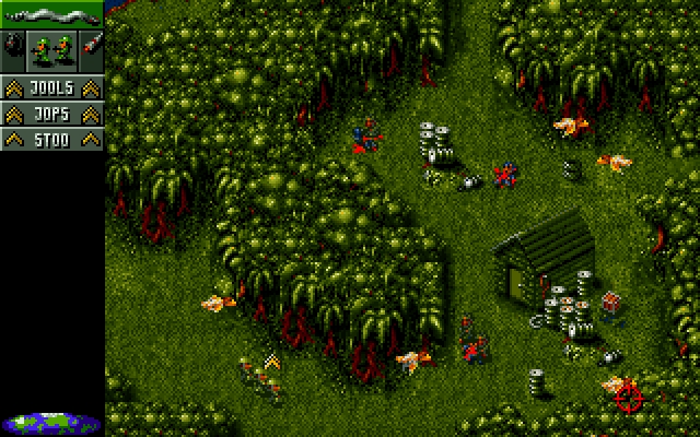 Top-down tactical action in Cannon Fodder 2