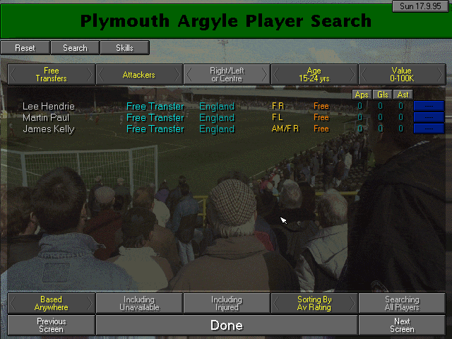 Tactics menu in Championship Manager 2