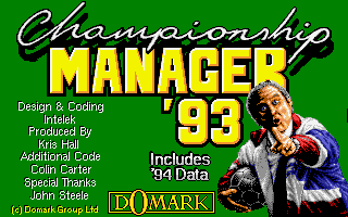 Championship Manager 93/94 match commentary text interface