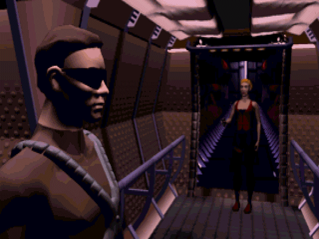 Zak inspecting a computer terminal using his BLADES visor
