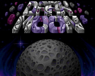 Spaceship flying near an enemy base in Dark Moon