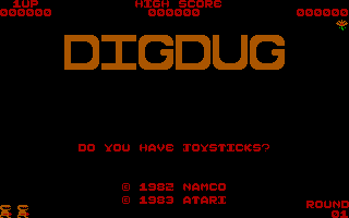 Overview of an underground stage with rocks and tunnels in Dig Dug