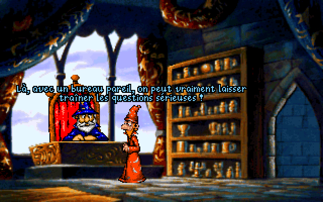 Rincewind talking to characters in town