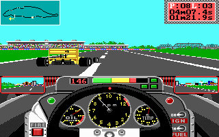 First-person cockpit view of Grand Prix Circuit during a race.