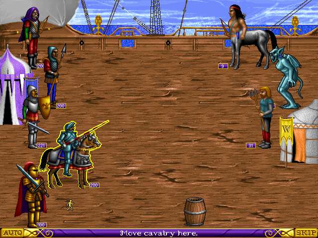 Hexagonal tactical battlefield in Heroes of Might and Magic