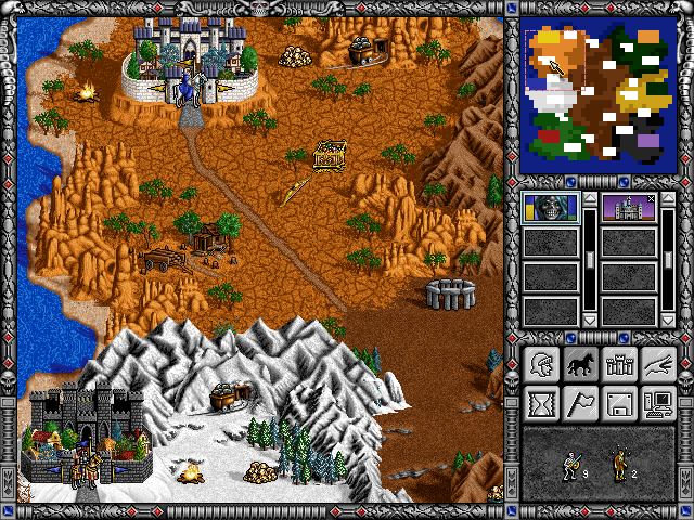 Castle screen showing troop recruitment and town buildings