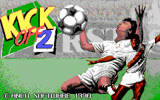 In-game action showing penalty box play in Kick Off 2