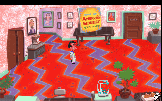 Larry Laffer talking to a character in a 256-color scene