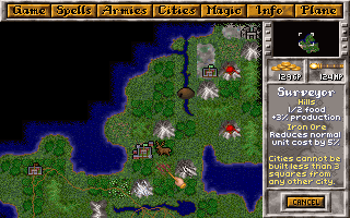 Tactical isometric battle screen in Master of Magic