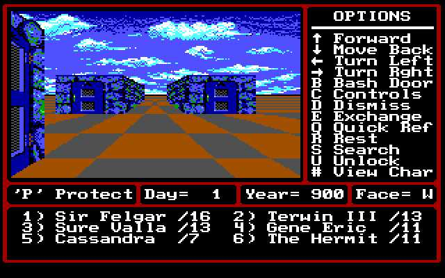 Party view in Might and Magic II