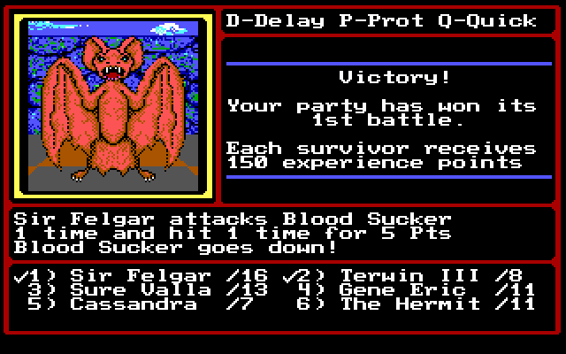 Tactical encounter and menu options