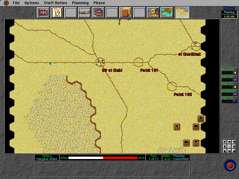 Map view of North Africa campaign in Operation Crusader