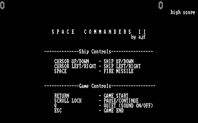 Space Commanders II gameplay with dwindling alien invaders