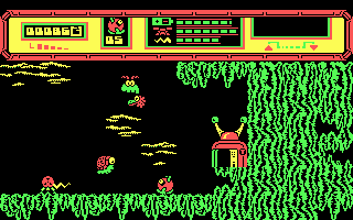 BLOB navigating a cavern with temporary platforms