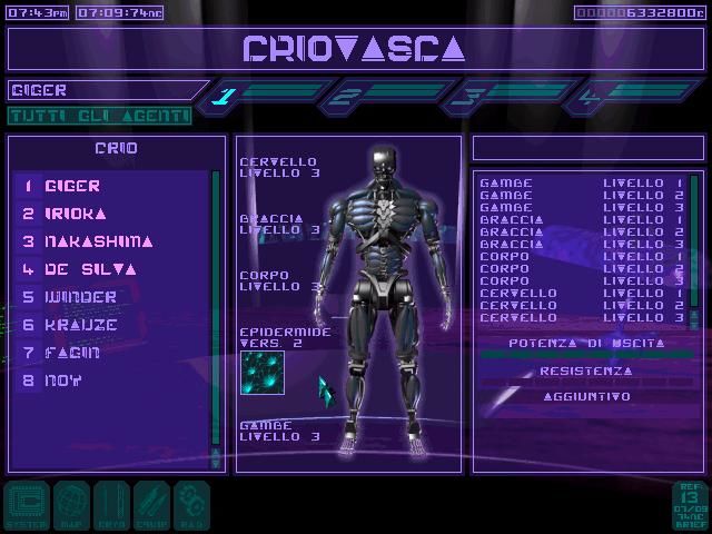 Agent interface showing inventory weapons and tactical squad options