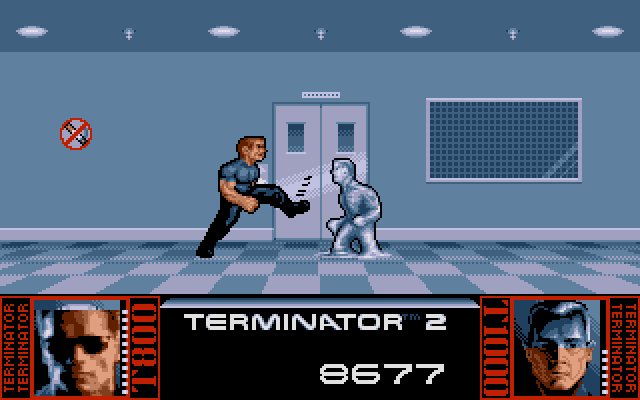 Side-scrolling brawler level in Terminator 2