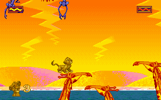 Young Simba pouncing across a level in The Lion King