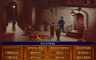 Sherlock Holmes speaking with a character in a Victorian room