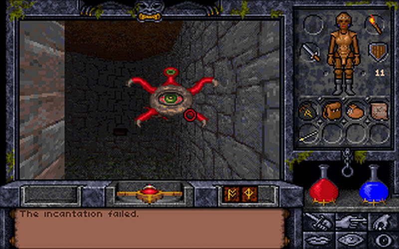 Real-time combat in 3D dungeon corridors