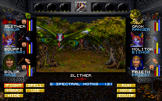 Party view facing enemies in Wizardry VII